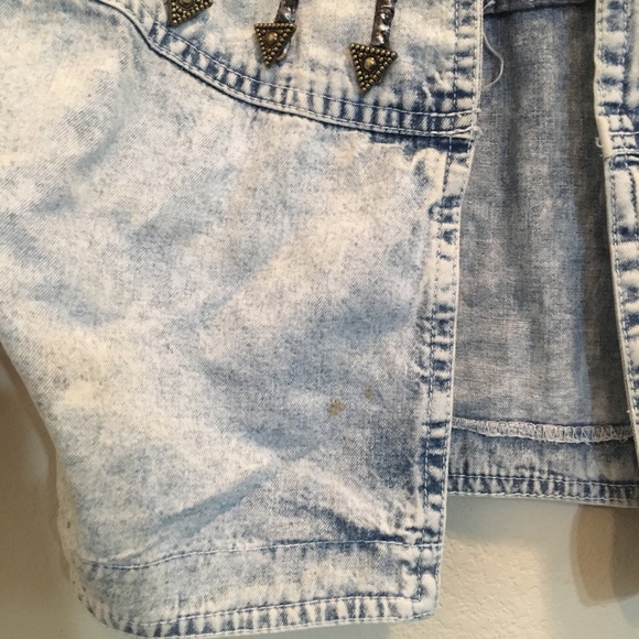 Denim Acid Puff Sleeve Top